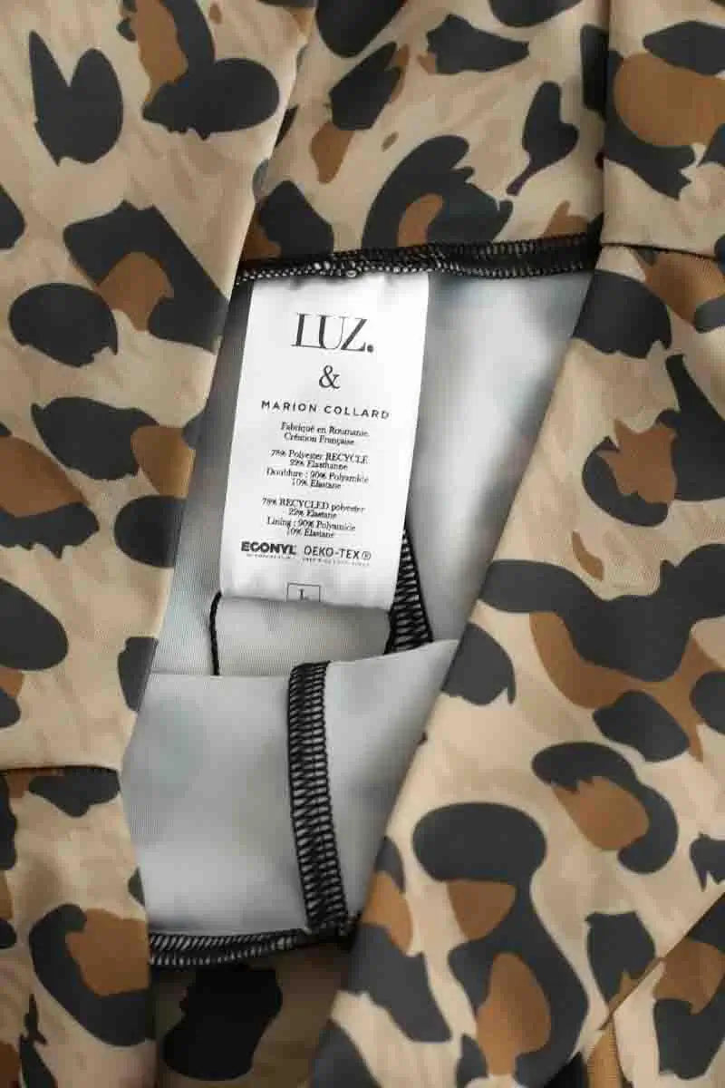 Short de sport Luz Polynésie Beige en Polyamide