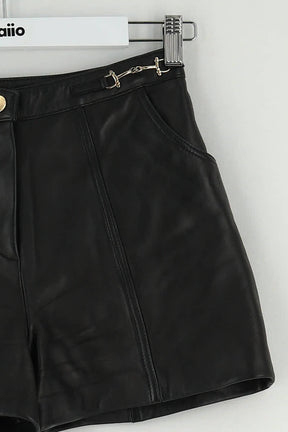 Short Maje Noir en Cuir