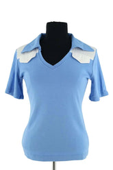 Top Claudie Pierlot Bleu en Coton, taille XXS - Seconde Main