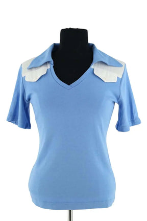 Top Claudie Pierlot Bleu en Coton, taille XXS - Seconde Main