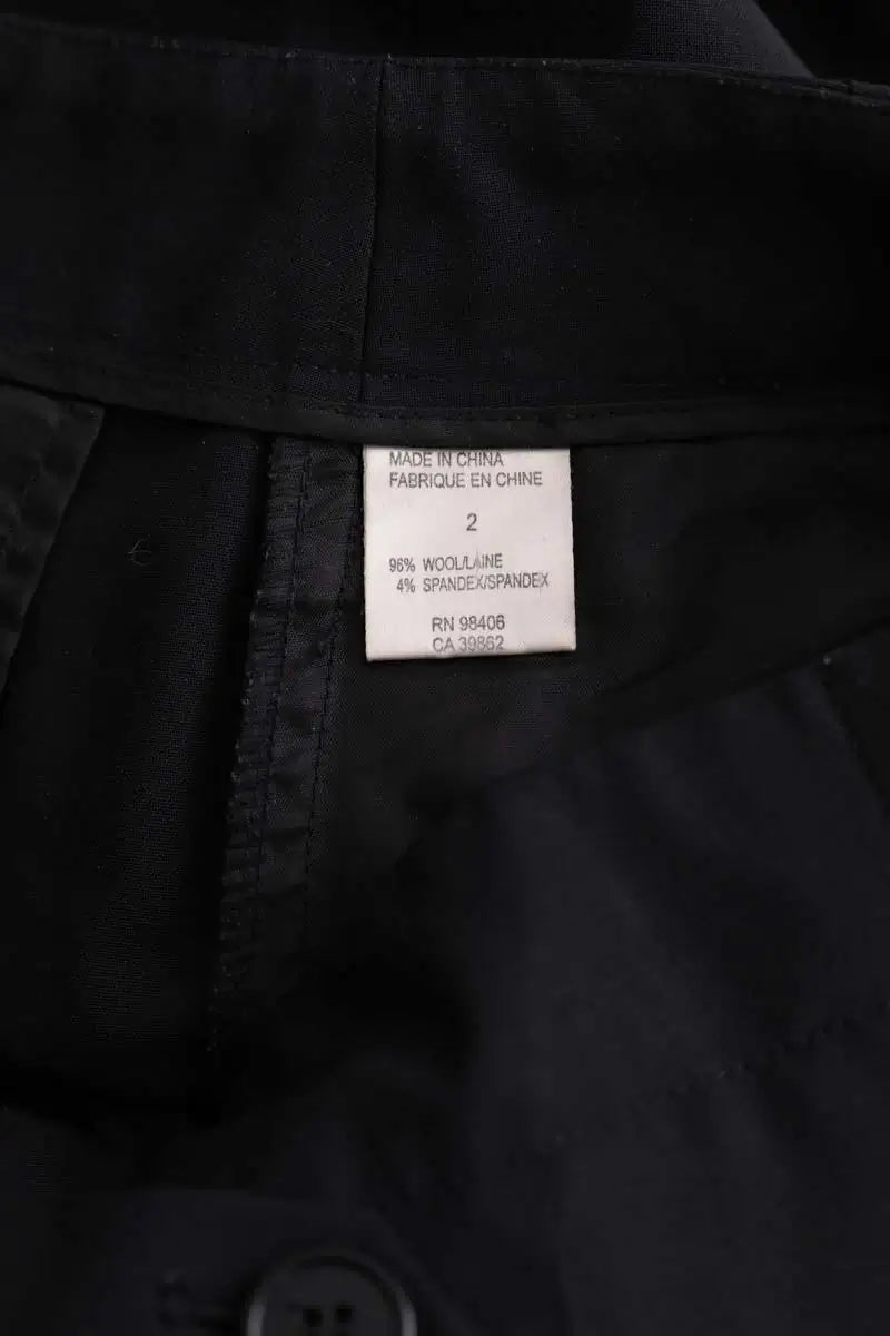 Pantalon droit Theory Noir en Laine