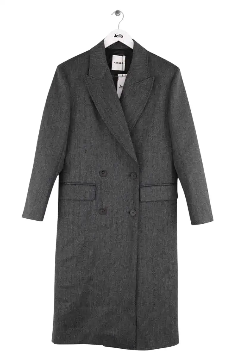 Manteau Sandro Gris en Laine, taille XS - Seconde Main