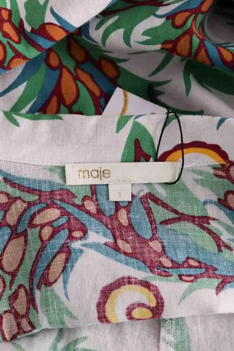 Robe Maje Vert en Lin