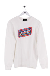 Sweatshirt APC Blanc en Coton, taille M - Seconde Main