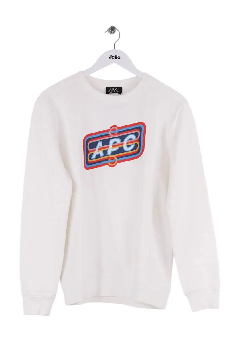 Sweatshirt APC Blanc en Coton, taille M - Seconde Main