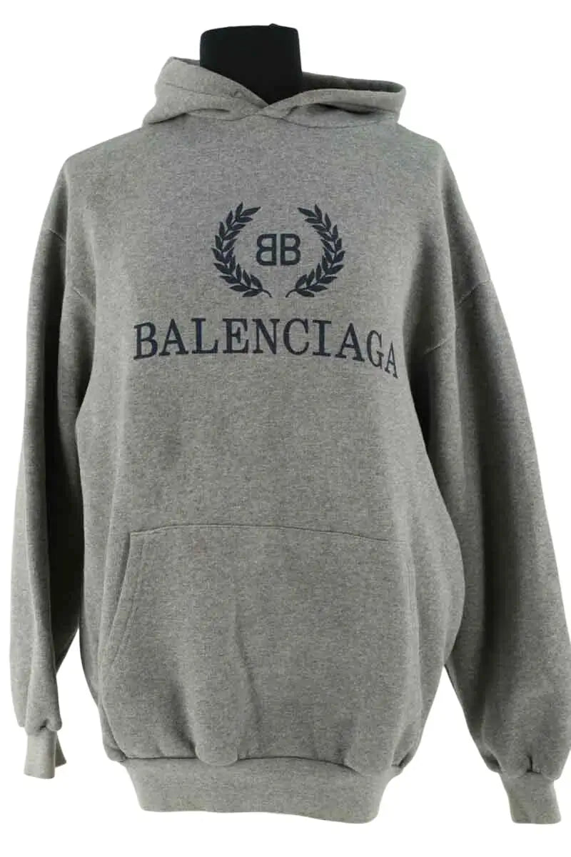 Sweatshirt Balenciaga Gris en Coton, taille XS - Seconde Main