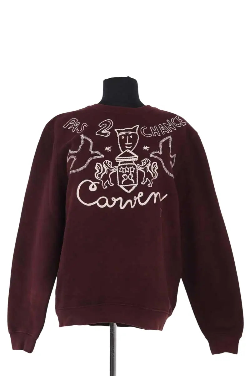 Sweatshirt Carven Bordeaux en Coton, taille M - Seconde Main