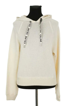 Sweatshirt Celine Blanc en Laine, taille S - Seconde Main