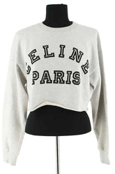 Sweatshirt Celine Gris en Coton, taille S - Seconde Main