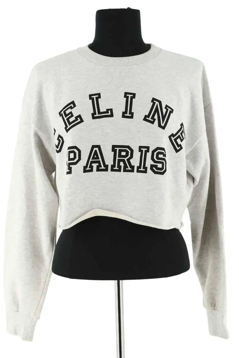 Sweatshirt Celine Gris en Coton, taille S - Seconde Main