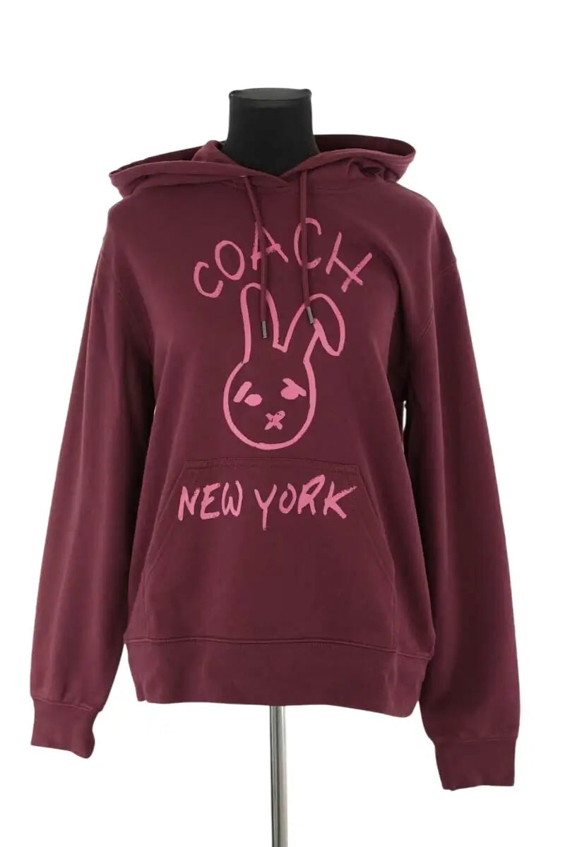 Sweatshirt Coach Bordeaux en Coton, taille S - Seconde Main