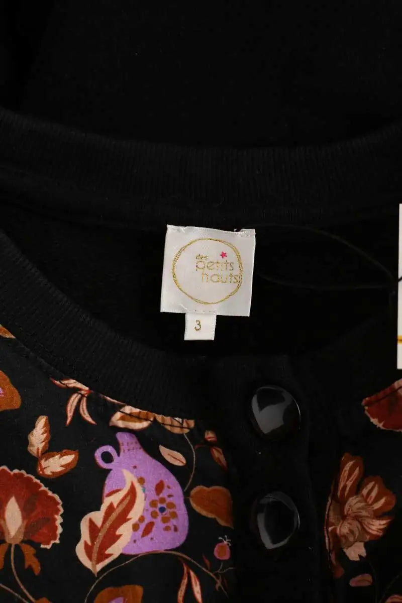 Sweatshirt Des Petits Hauts Noir en Coton