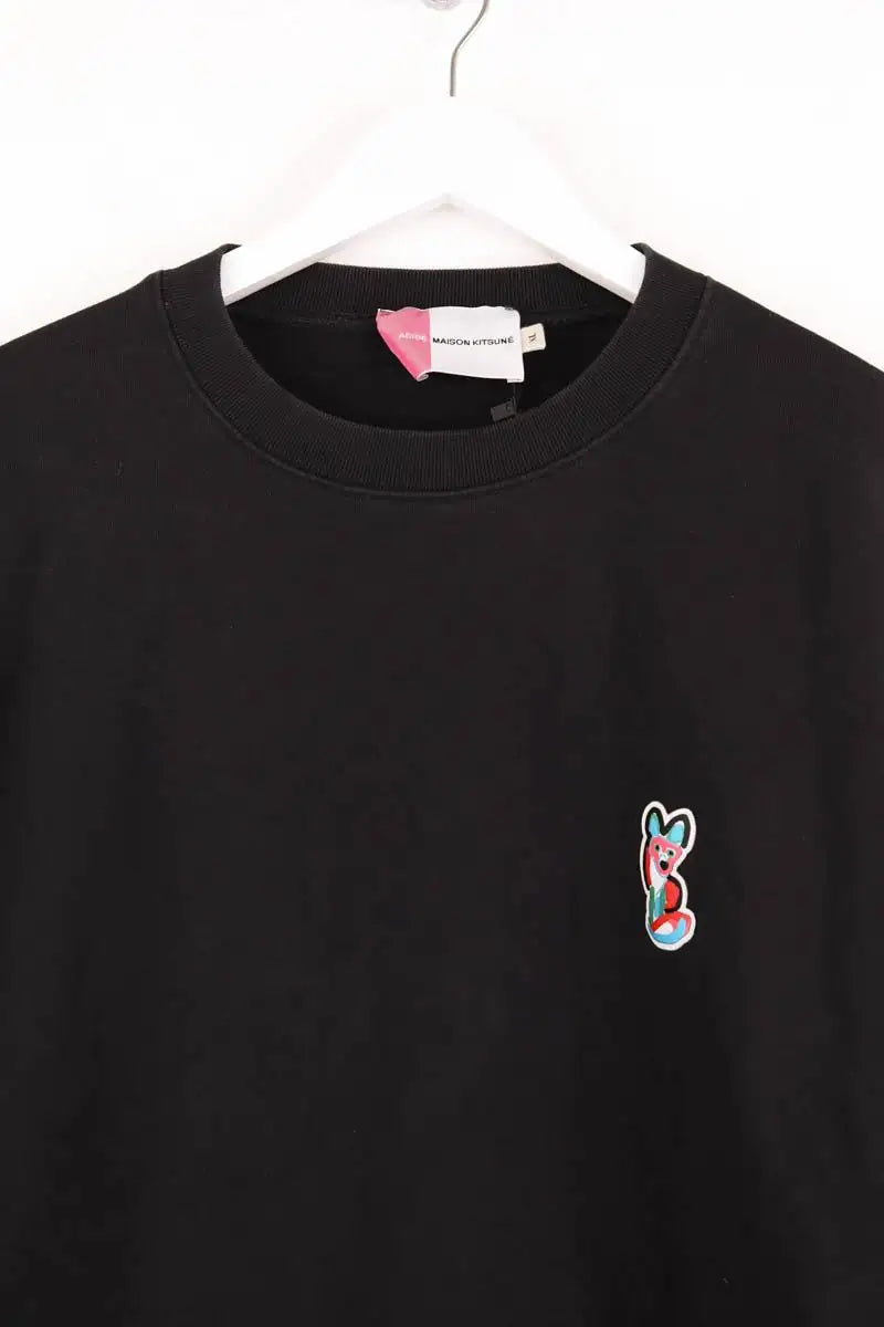 Sweatshirt Kitsuné Noir en Coton
