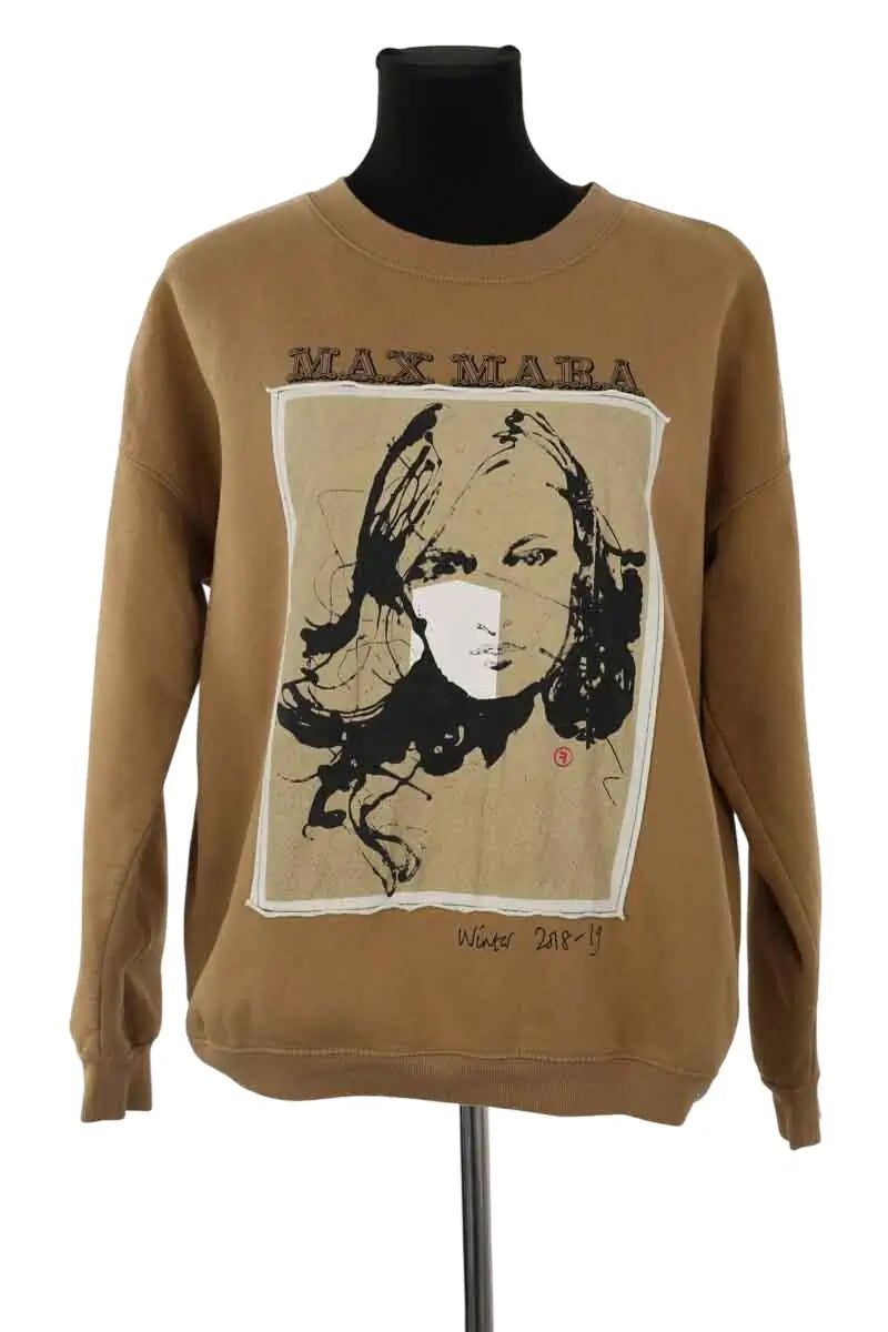 Sweatshirt Max Mara Camel en Coton, taille M - Seconde Main