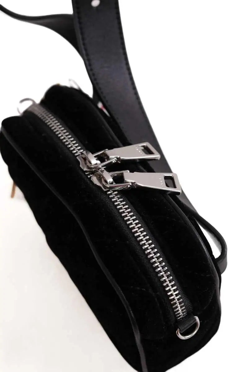 Sac banane Sandro Noir en Velours
