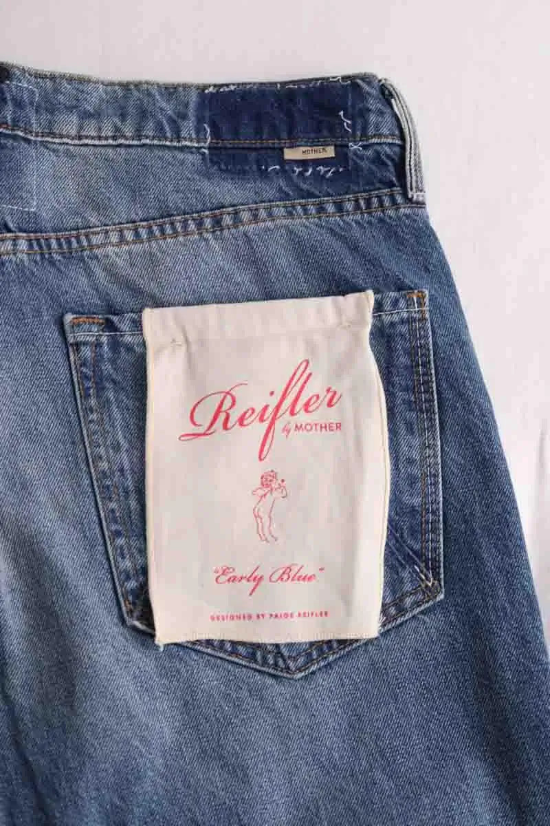 Jean droit Mother The Reifler Early Blue Bleu en Coton