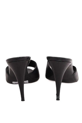 Talons Saint Laurent Noir en Cuir