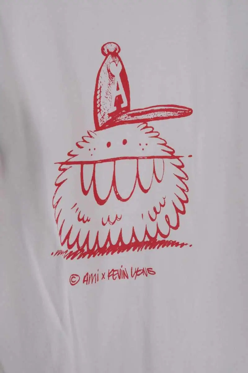 T-shirt Ami Kevin Lyons Blanc en Coton
