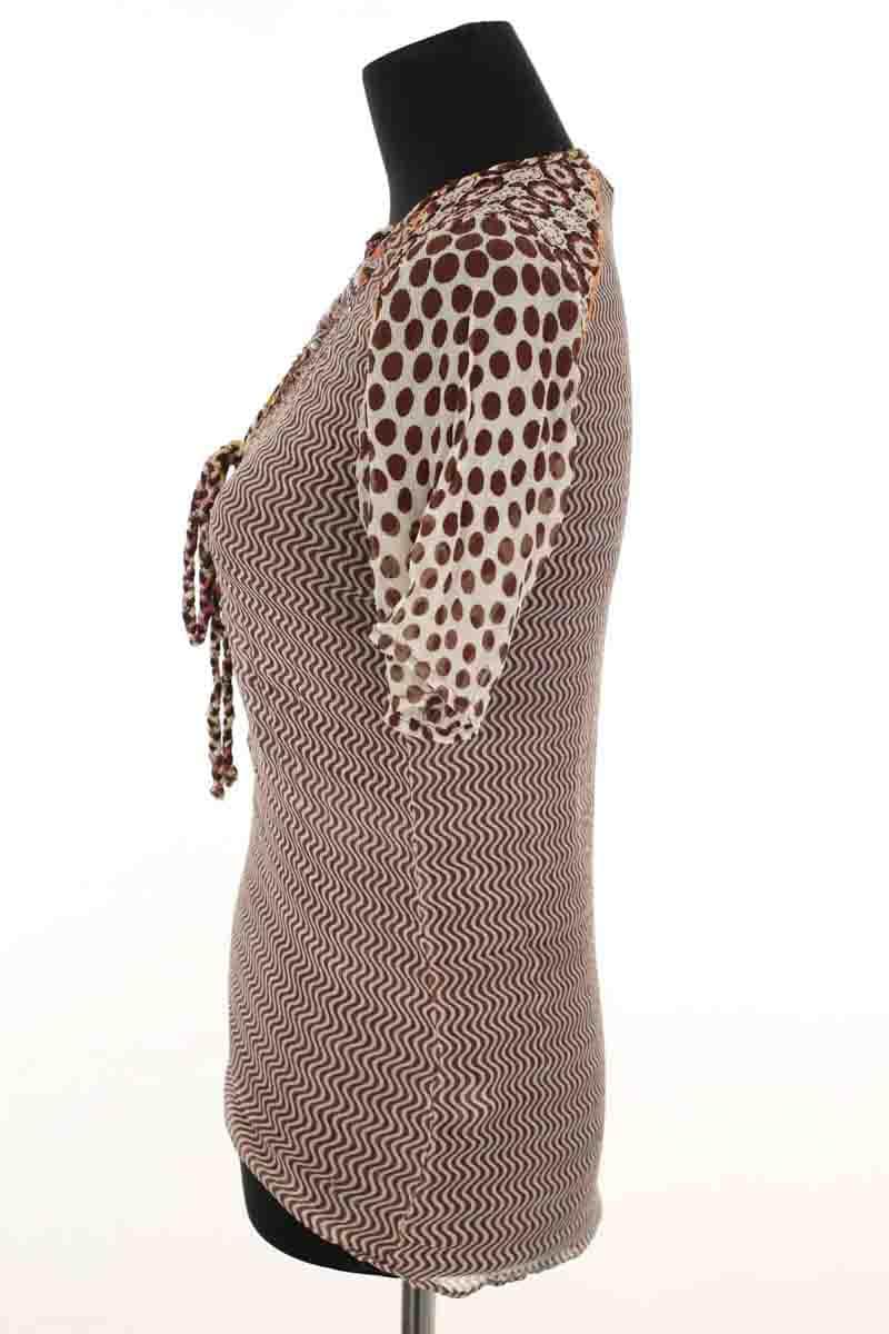 T-shirt Antik Batik Marron en Soie
