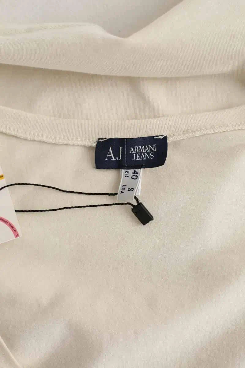 T-shirt Armani Jeans Ecru en Coton