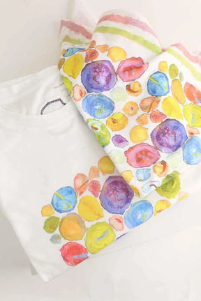 T-shirt avec foulard assortis Majestic Filatures Blanc en Coton