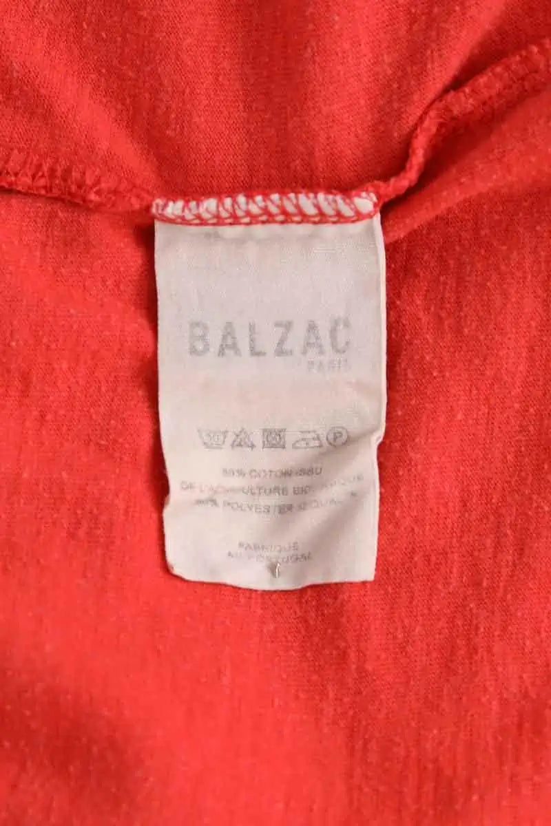 T-shirt Balzac Rouge en Coton