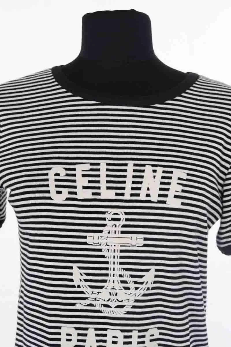 T-shirt Celine Anchor Noir en Coton