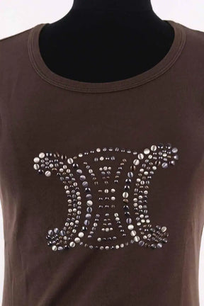 T-shirt Celine Marron en Coton