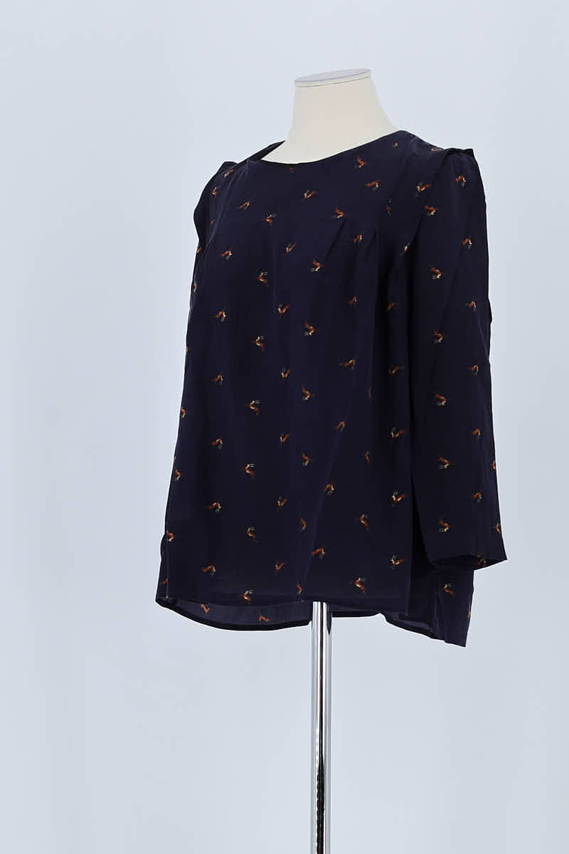 T-shirt Claudie Pierlot Marine en Soie