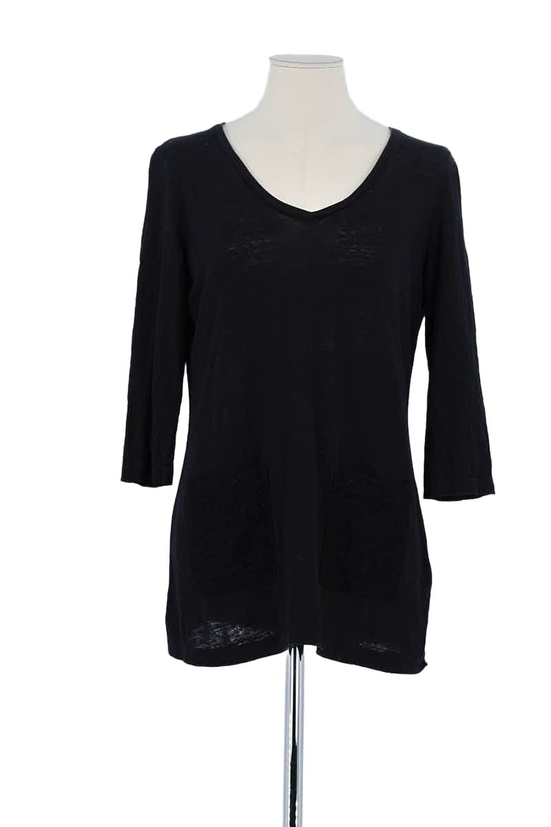 T-shirt Claudie Pierlot Noir en Lin, taille L - Seconde Main