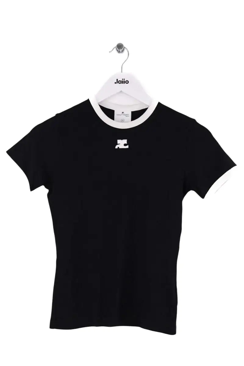 T-shirt Courrèges Noir en Coton, taille XS - Seconde Main