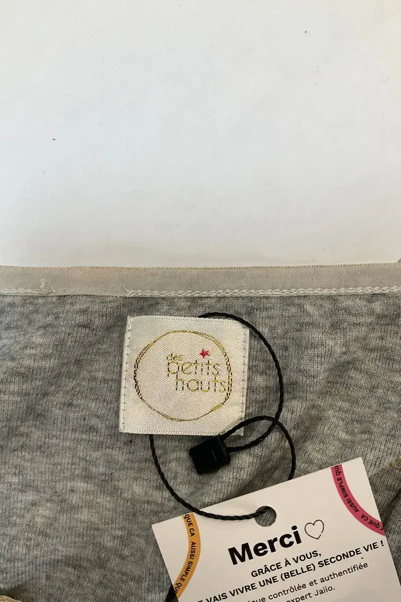 T-shirt Des Petits Hauts Gris en Coton