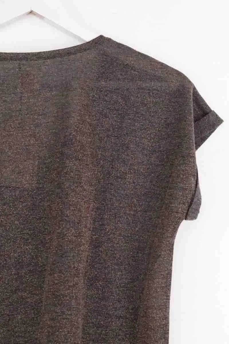 T-shirt Des Petits Hauts Gris en Coton