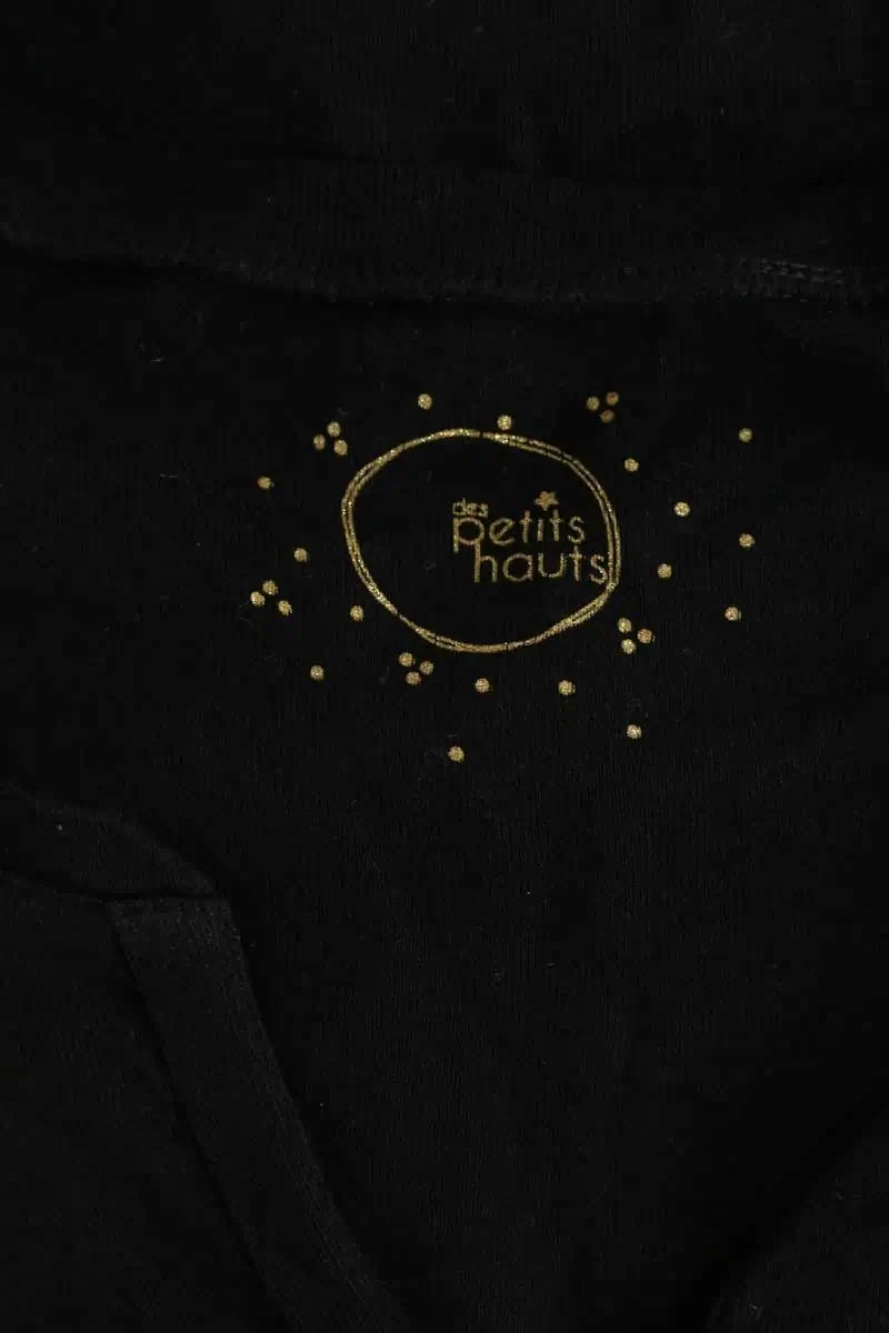 T-shirt Des Petits Hauts Hebou Noir en Coton