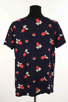 T-shirt Des Petits Hauts Marine en Coton