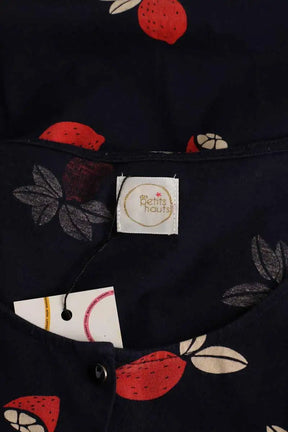 T-shirt Des Petits Hauts Marine en Coton