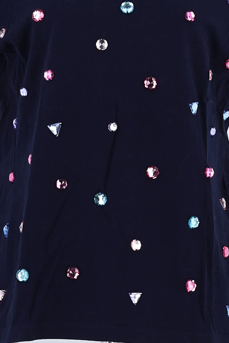 T-shirt Des Petits Hauts Marine en Coton