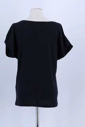T-shirt Des Petits Hauts Marine en Coton