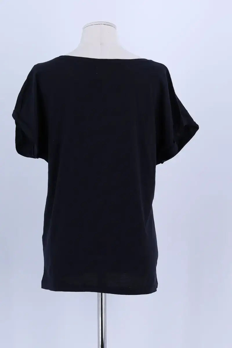 T-shirt Des Petits Hauts Marine en Coton