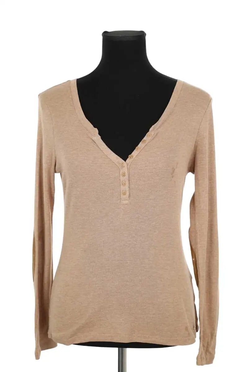 T-shirt Des Petits Hauts Marron en Coton, taille M - Seconde Main