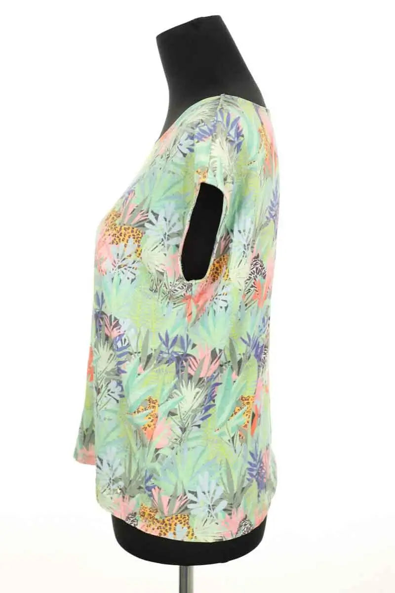 T-shirt Des Petits Hauts Vert en Coton