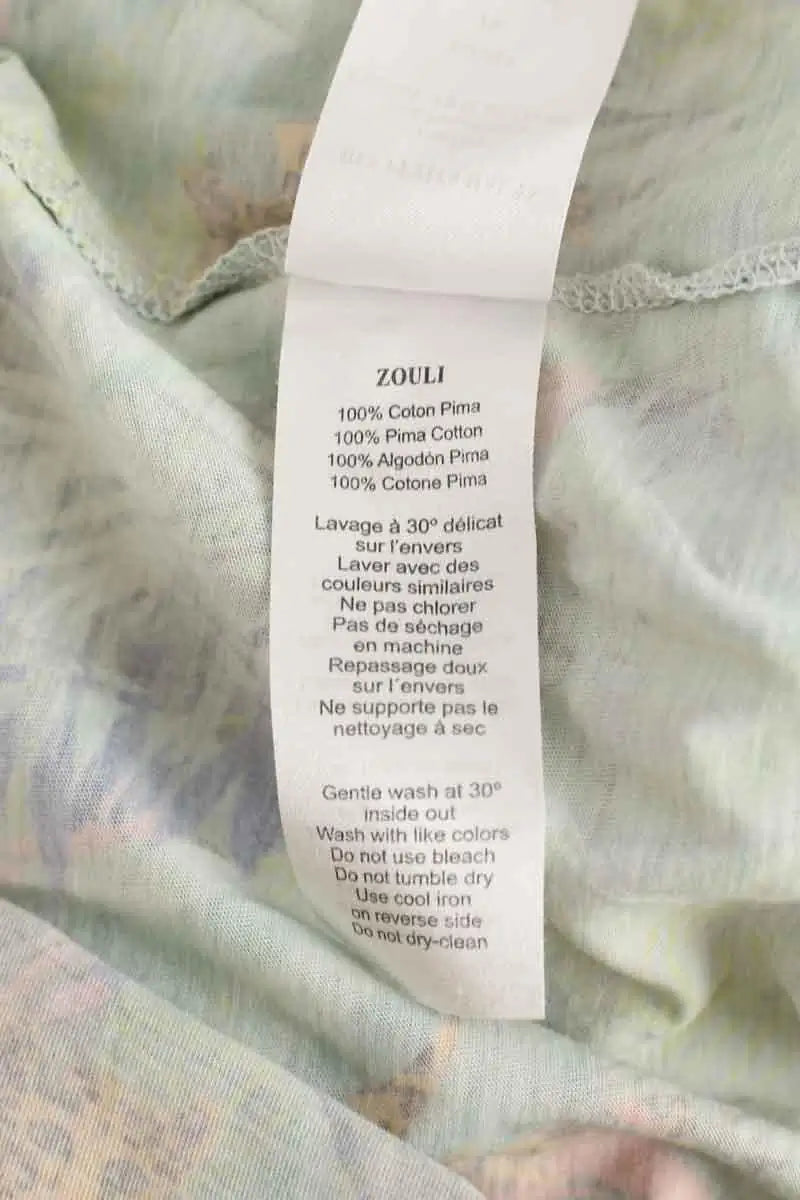 T-shirt Des Petits Hauts Vert en Coton