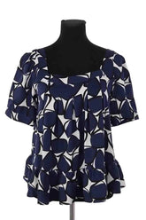 T-shirt Diane Von Furstenberg Marine en Soie, taille S - Seconde Main