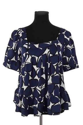 T-shirt Diane Von Furstenberg Marine en Soie, taille S - Seconde Main