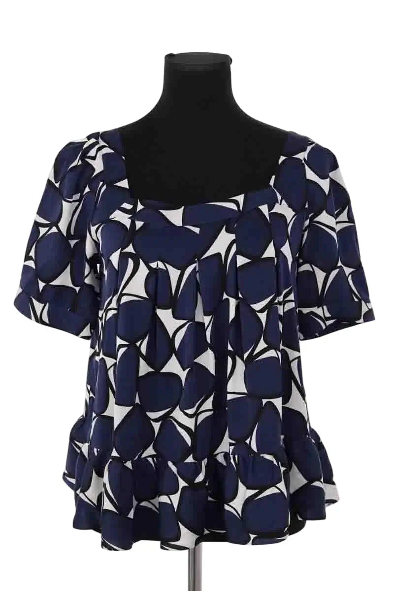 T-shirt Diane Von Furstenberg Marine en Soie, taille S - Seconde Main