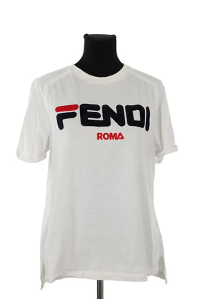 T-shirt Fendi Blanc en Coton, taille M - Seconde Main