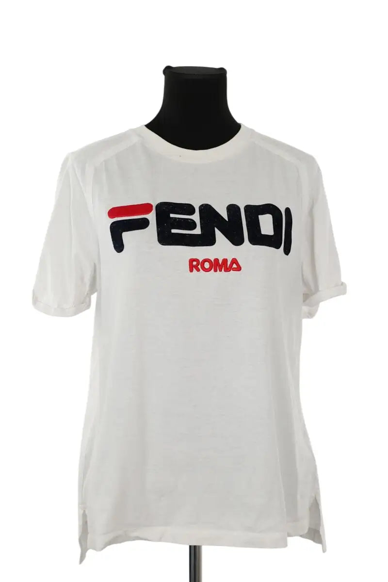 T-shirt Fendi Blanc en Coton, taille M - Seconde Main