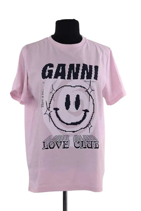 T-shirt Ganni Rose en Coton, taille M - Seconde Main