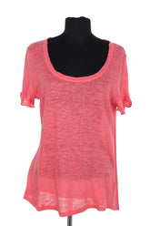 T-shirt Gerard Darel Rose en Lin, taille M - Seconde Main