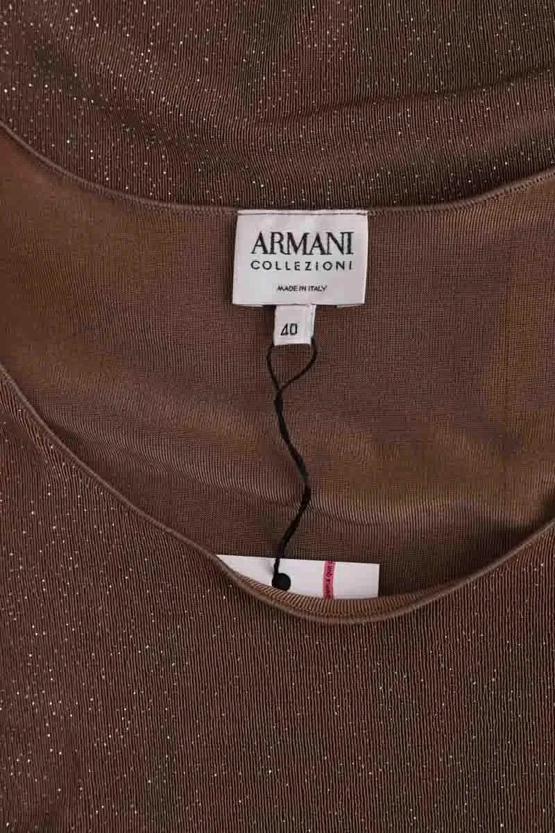 T-shirt Giorgio Armani Marron en Viscose